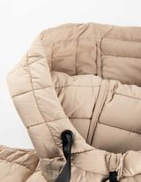 Prešívaná vesta - Kapucňa s tunelovým sťahovaním - bezova