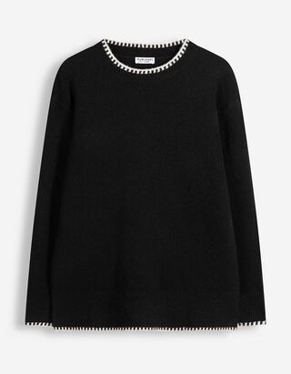 Pullover - Kontrastn&auml;hte - Schwarz