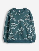 Sweatshirt - Allover-Print - Dunkelgr&uuml;n
