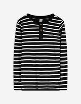 Hossz&uacute; ujj&uacute; felső - Henley nyakkiv&aacute;g&aacute;s - fekete