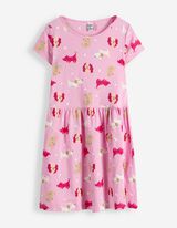Kleid - Allover-Muster - Rosa