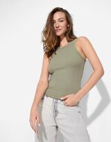 Top - Žebrová struktura - tmave zelena