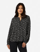 Bluse - Florales Muster - Beige