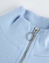 Majica dugih rukava - Rajsferšlus - svetlo-plava