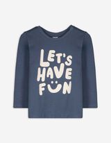 Langarmshirt - Print - hellblau