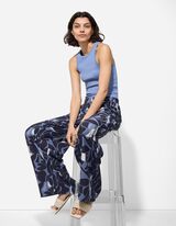 Pantaloni a palazzo - Stampa allover - blu