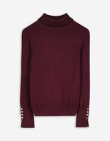 Strickpullover - Rollkragen - dunkellila