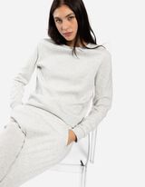 Mikina - Kulatý výstřih - svetle šedá