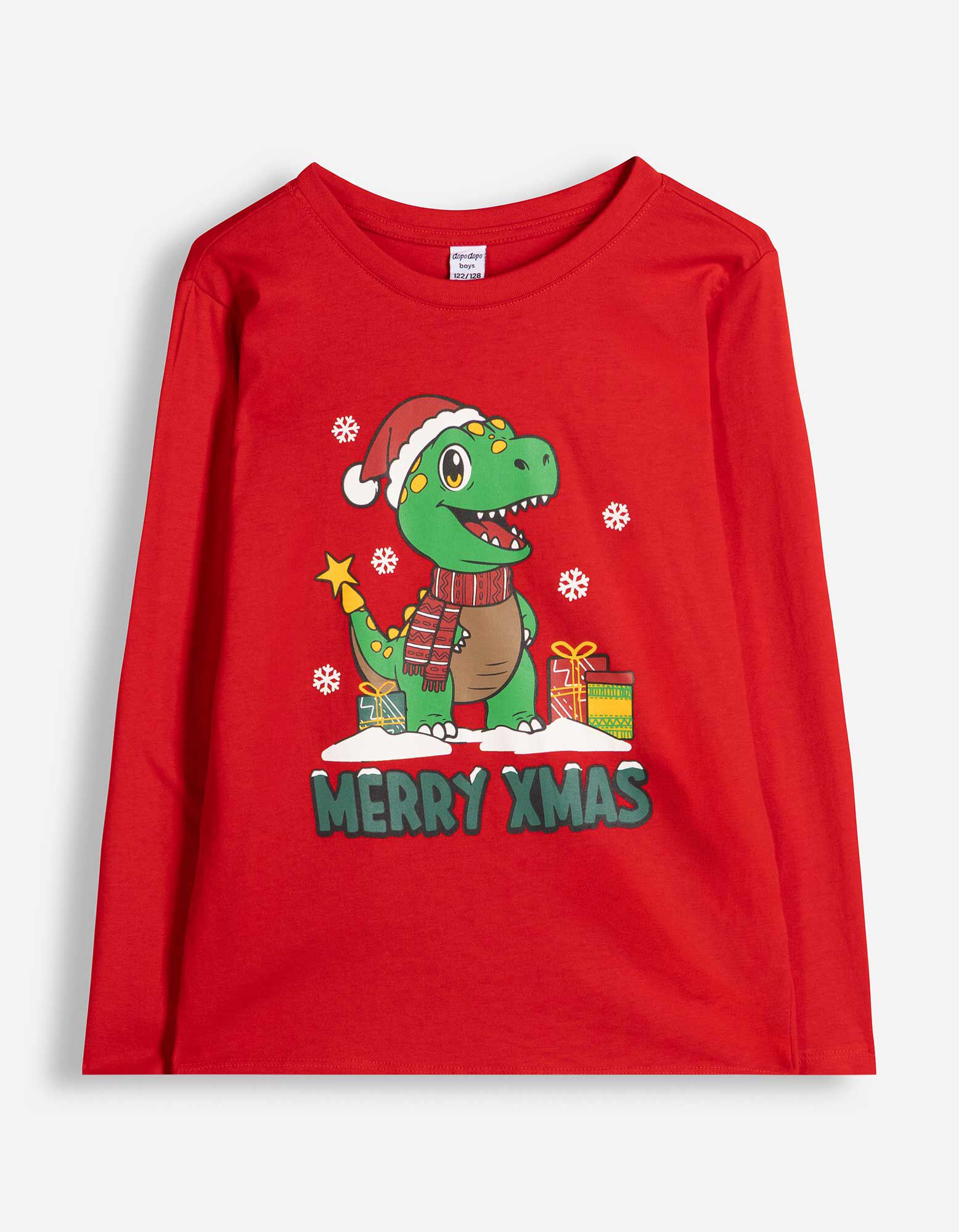 Langarmshirt - Christmas - Dunkelrot