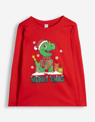 Langarmshirt - Christmas - Dunkelrot