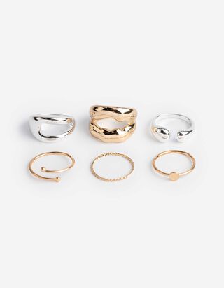Ring - 6er-Pack - goldfarben