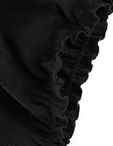 Top cropped - Margine festonată - Negru