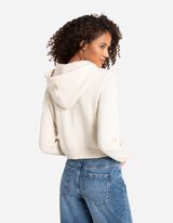 Trumpas džemperis - Gobtuvas su įvertu raišteliu - smelio spalvos