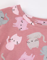 Marškinėliai ilgomis rankovėmis - Ištisinis raštas - violetine