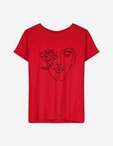 T-Shirt - Zierperlen - rot