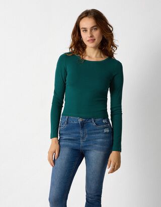 Cropped Shirt - Cropped - Dunkelgr&uuml;n