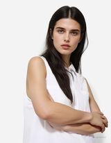 bluza - Laneni izgled - bela