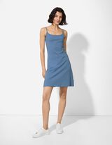 Šaty v áčkové linii - Špagetová ramínka - svetle  modra