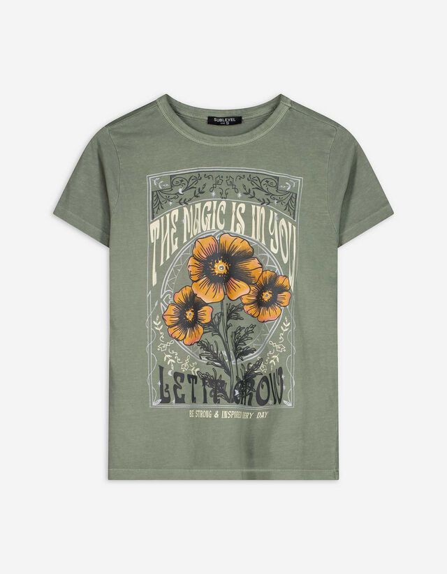 T-Shirt - Frontprint - hellgrün