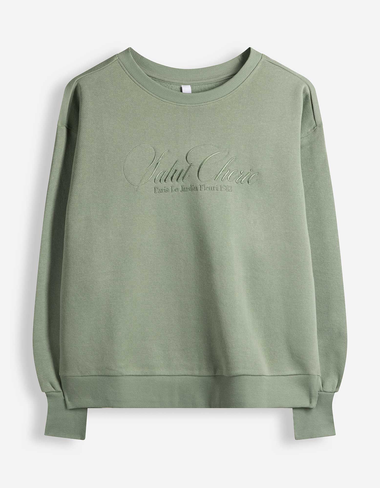 Sweatshirt - Ballonmouwen - Kaki