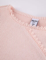 Longsleeve - Gehaakte kant - roze