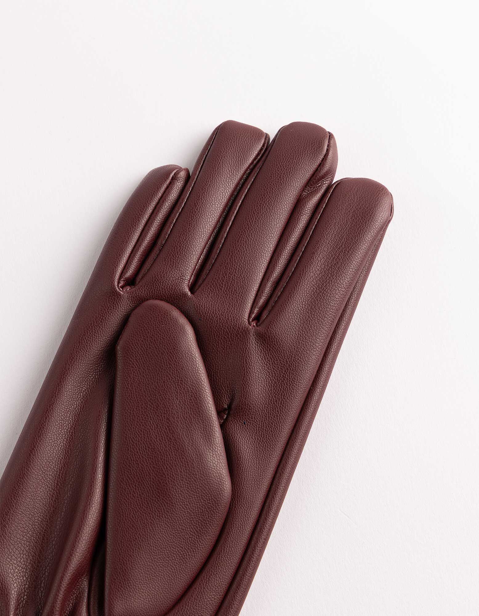 Handschuhe - Kunstleder - Dunkelrot