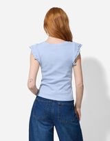 top - falbany - jasny niebieski