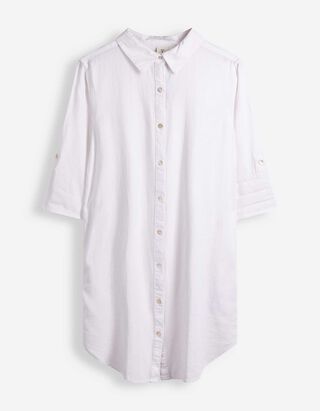 Kleid - Hemdkragen - Wei&szlig;