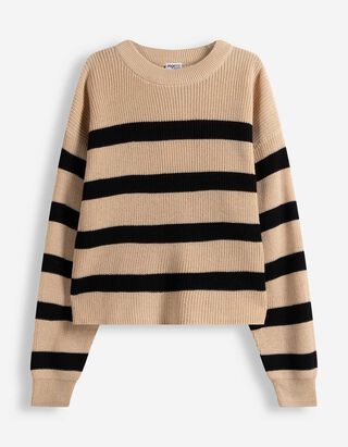 Trui - Geribde structuur - beige