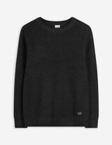 Žebrovaný pletený svetr - Hrubá pletenina - tmave seda