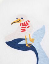 Ensemble top sans manches et pantalon - Imprim&eacute; all-over - blanc