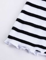 T-shirt - prążkowana faktura - czarny