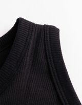 Top podprsenky - Rebrovan&eacute; - cierna