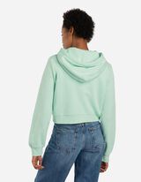 Trumpas džemperis - Gobtuvas su įvertu raišteliu - zalias