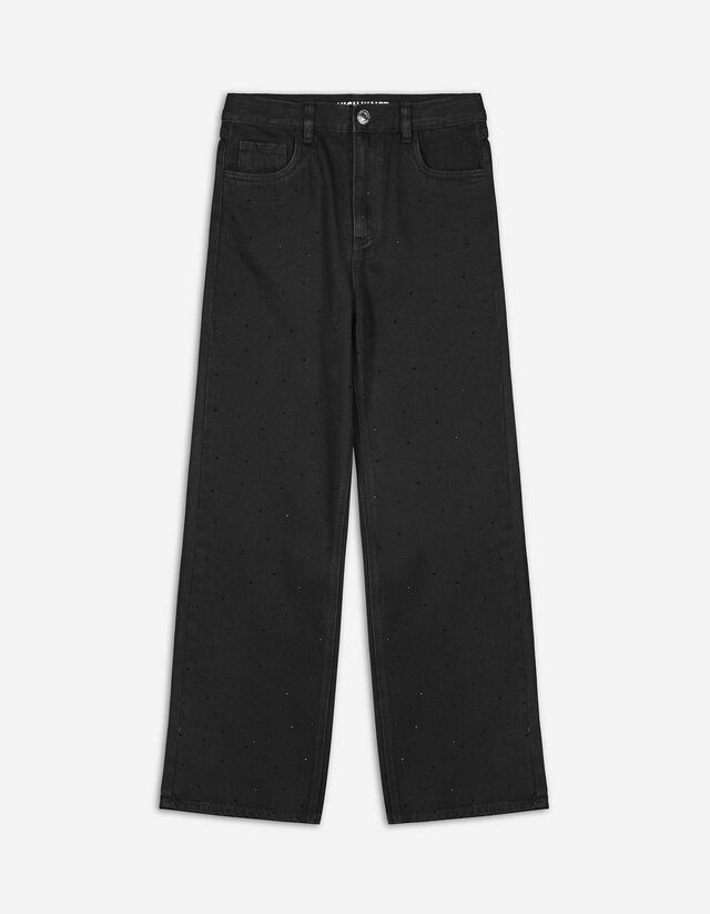 Jeans - Strasssteine - schwarz