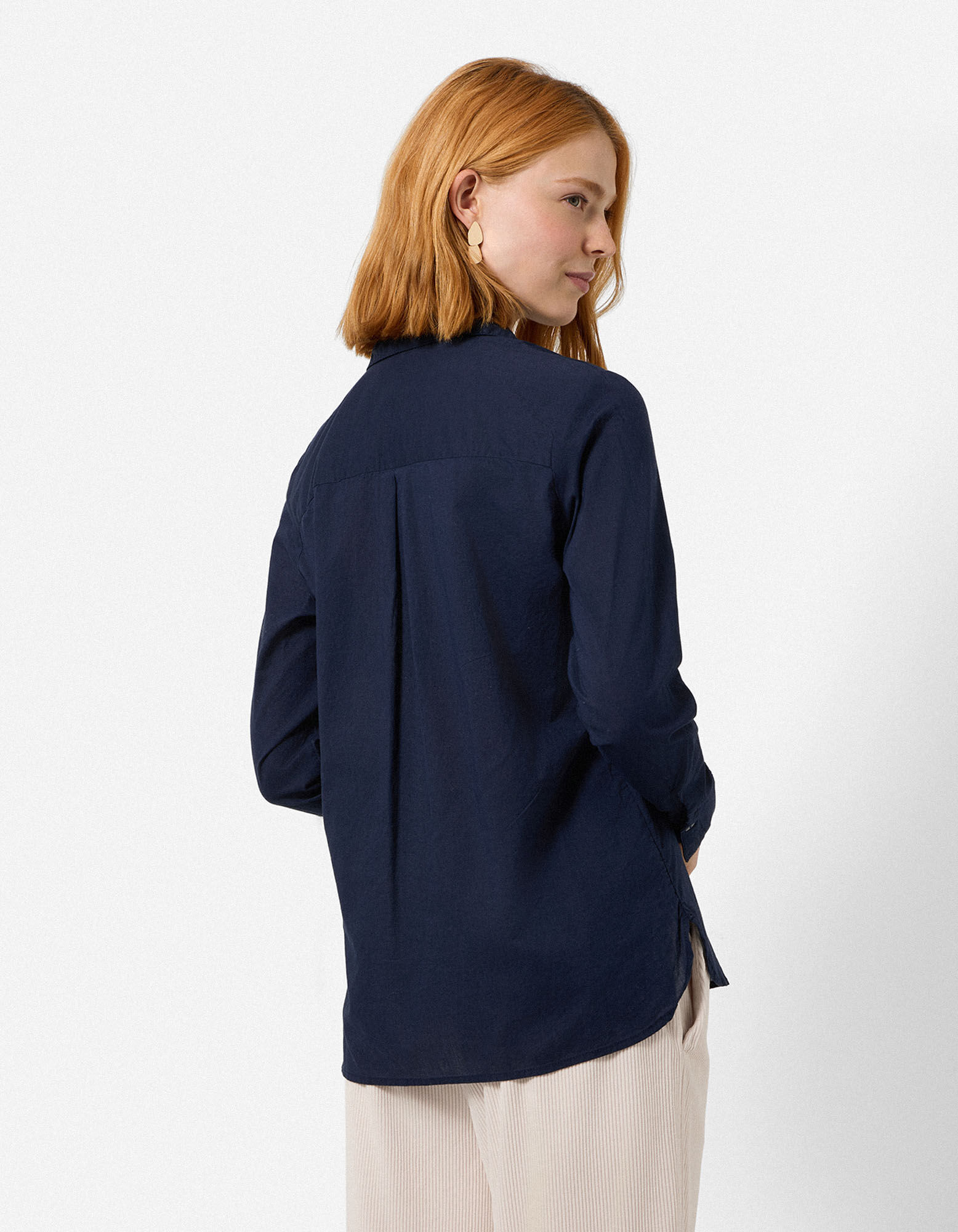 Hemdbluse - Soft-Touch - Dunkelblau