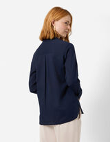 Hemdbluse - Soft-Touch - Dunkelblau