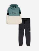 Set aus Sweatshirt und Hose - Print - grün
