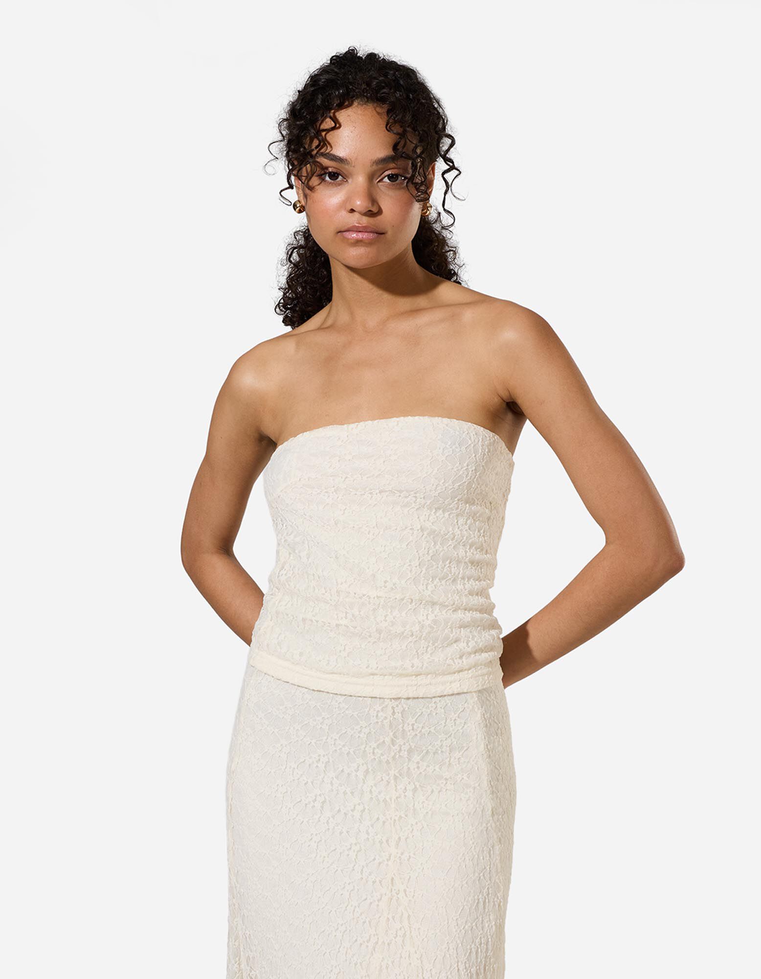 Bandeau-Top - Kant - wit