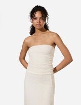 Bandeau-Top - Kant - wit