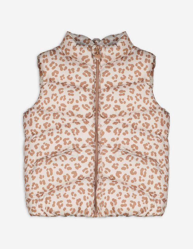 Gilet trapuntato - Motivo leopardato - bianco