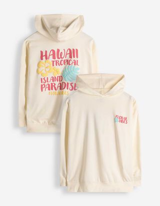 Hoodie - R&uuml;ckenprint - wei&szlig;