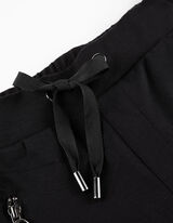 joggersy - troczek na dole - czarny