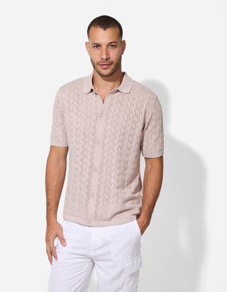 Hemd - einfarbig - beige