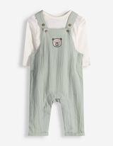 Set aus Body und Hose - Musselin - t&uuml;rkis