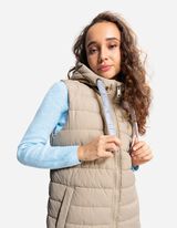 Dlhá vesta - Kapucňa s tunelovým sťahovaním - bezova