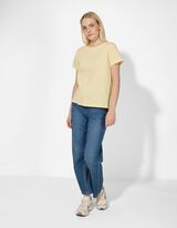 T-Shirt - Rundhals-Ausschnitt - hellgelb