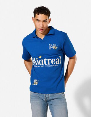 Poloshirt - Frontprint - hellblau