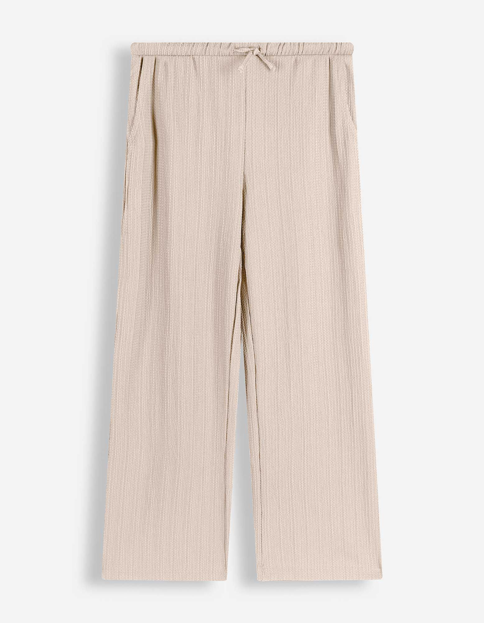 Hose - Waffelstruktur - Beige