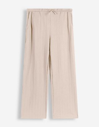 Hose - Waffelstruktur - wei&szlig;